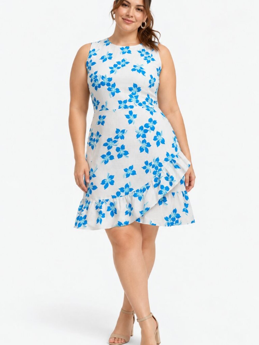 NWT Draper James Faux Wrap Blue Orchid Floral Linen Dress Size 18